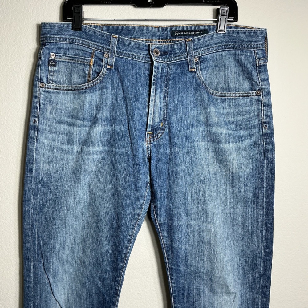 AG Adriano Goldschmied Jeans Mens 34x34 Blue Straight Leg Stretch Medium Wash